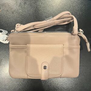 NWT Tan Small Pocketbook Crossbody Purse